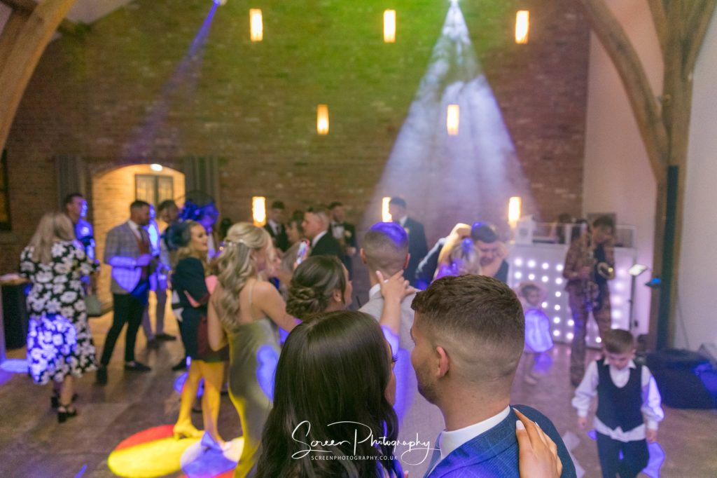 Evening guest dancing at Swancar Farm Country House Nottingham in Oak Hall