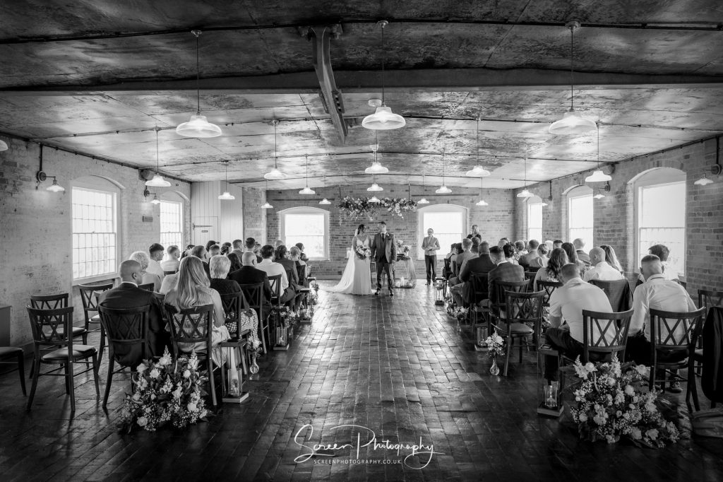 west mill ceremony room derby wedding photographer