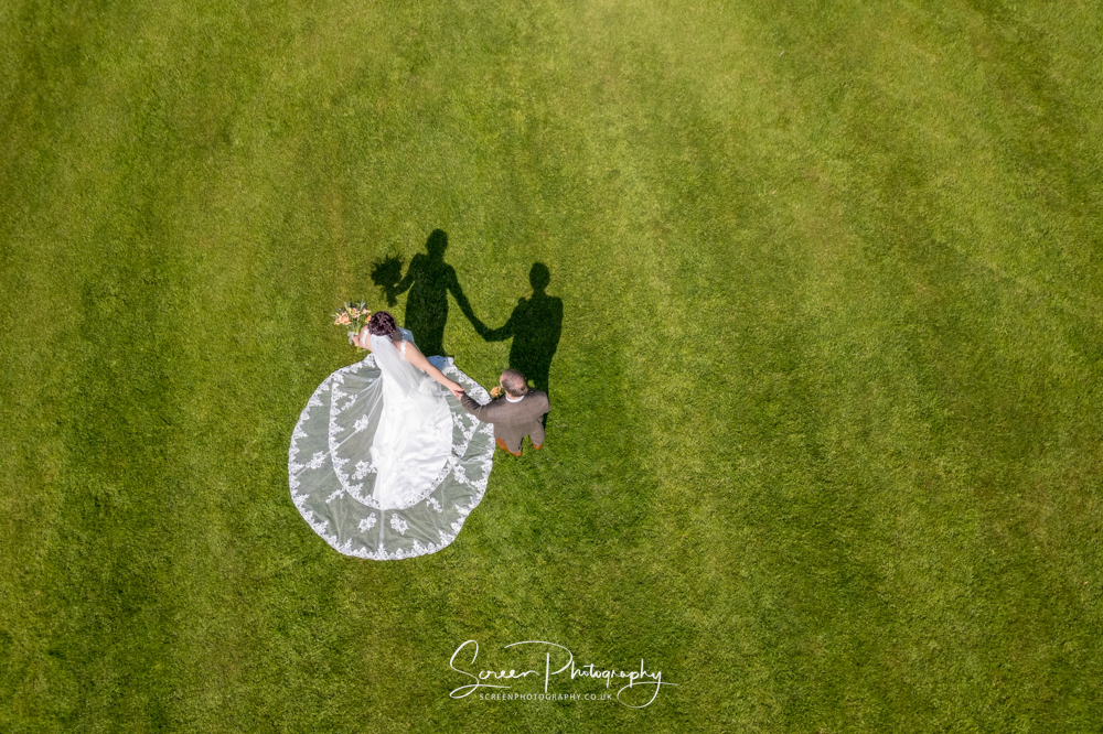 derby conference centre drone wedding couple portrait