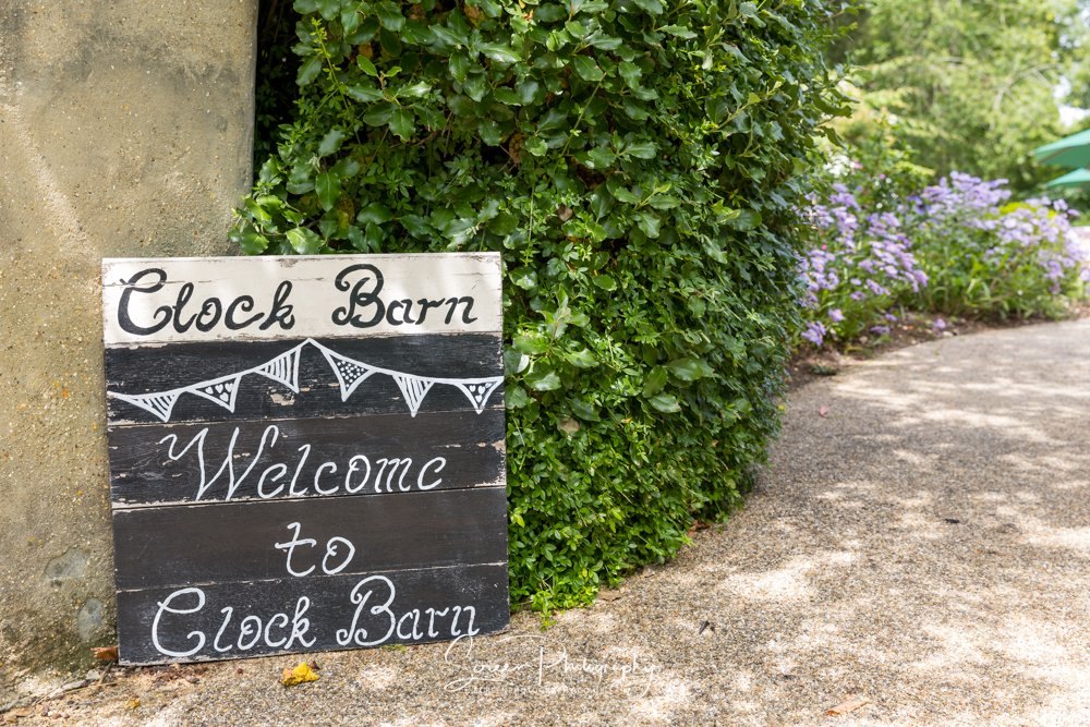 welcome to Clock Barn wedding venue Hampshire sign