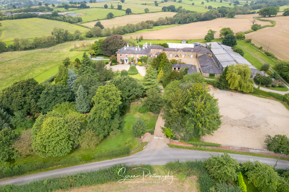 The Shottle Hall Estate Wedding Venue Derby Derbyshire drone uav aerial view countryside Derbyshire