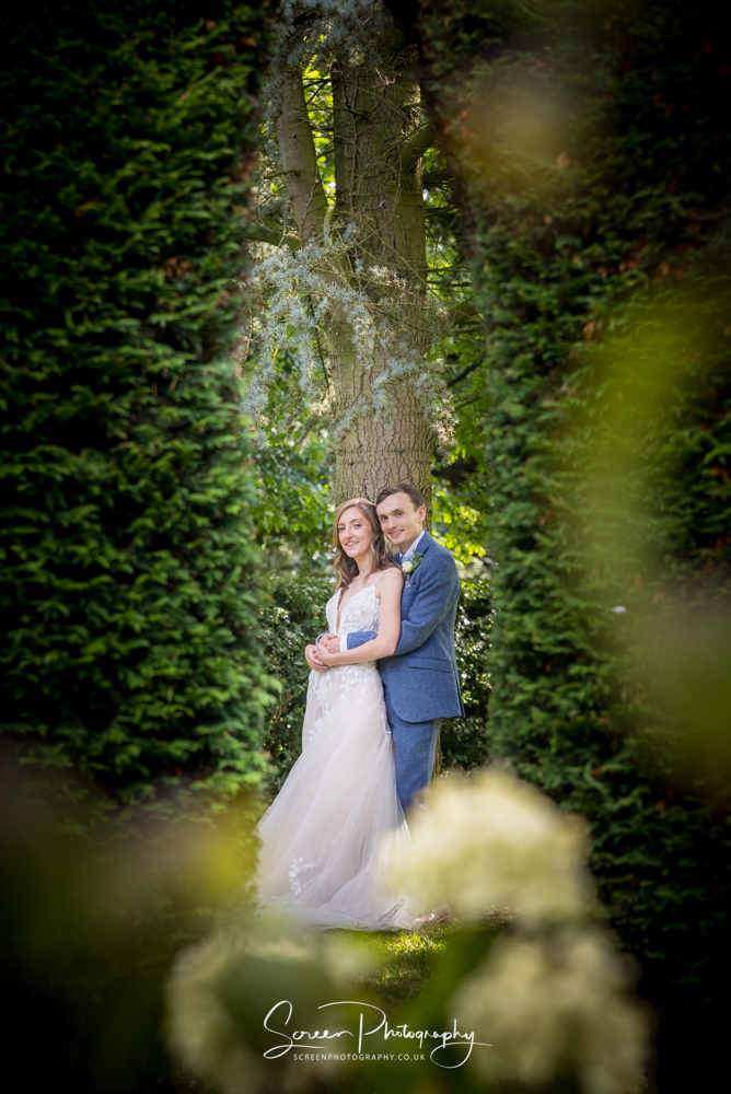 The Shottle Hall Estate Wedding Venue Derby Derbyshire garden couple bride groom