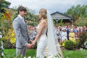 Coton House Farm Lichfield birmingham outdoor wedding venue ceremony bride groom exchanging vows rings just married