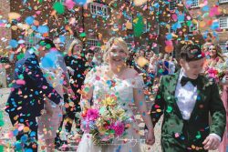 The west mill wedding photography same sex girls lesbian gay confetti