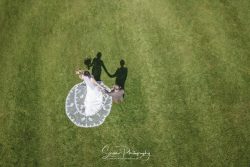 derby conference centre wedding photography bride groom by drone