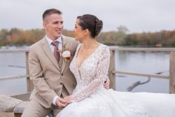 Spring lakes wedding events nottingham bride groom outdoor sat portrait