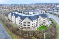 commercial drone nottingham of greenholme residential care home in ilkley with surrounding houses and homes
