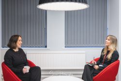 commercial photography nottingham corporate business meeting with two ladies sat talking