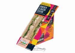 commercial photography nottingham super market meal deal chicken and bacon caesar sandwich side on angle
