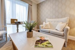 commercial photography nottingham hotel care home seating area with plant and magazine on table