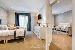 commercial photography nottingham care home with bedroom dressing and seperate room with sitting seating relaxing area